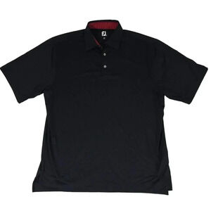FootJoy FJ Men's Golf Polo Shirt Black Size XL Lightweight Moisture Wicking